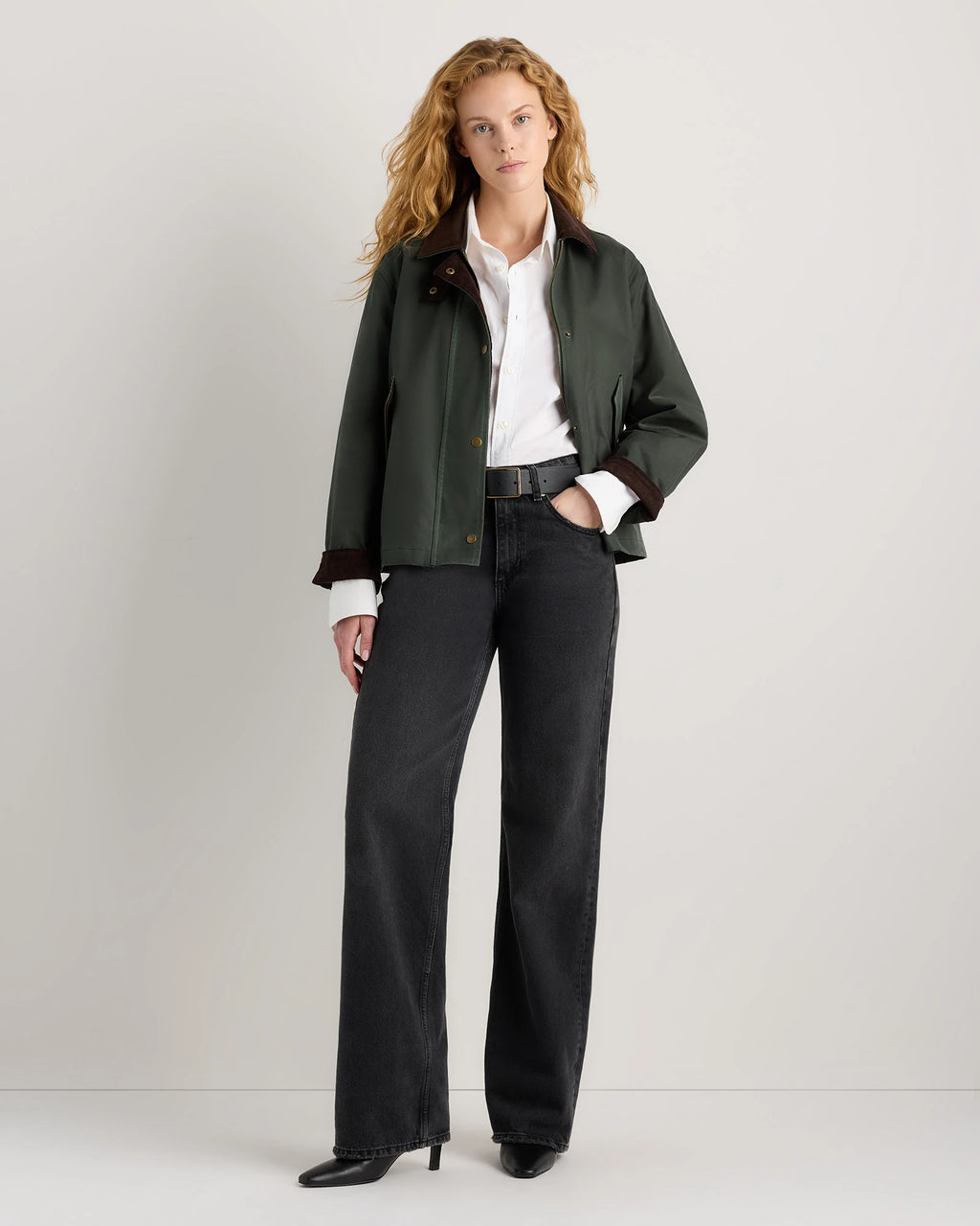 Organic Waxed Cotton Cropped Barn Jacket