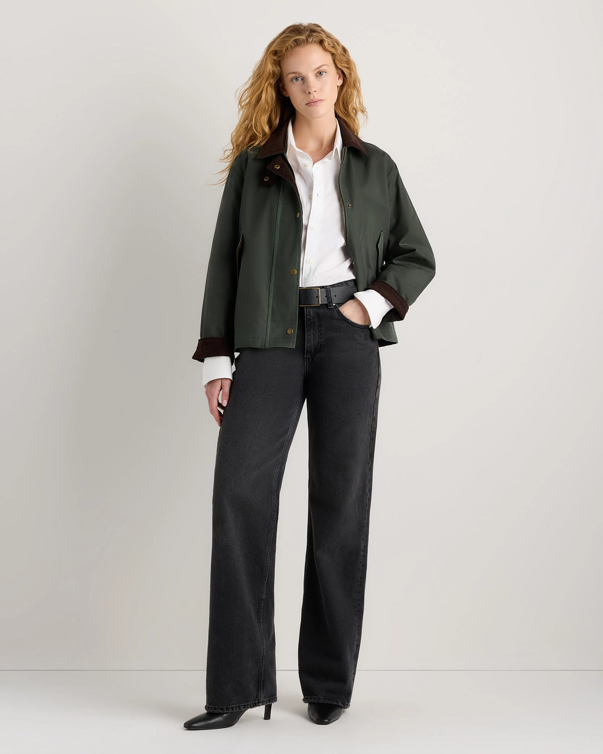 Organic Waxed Cotton Cropped Barn Jacket