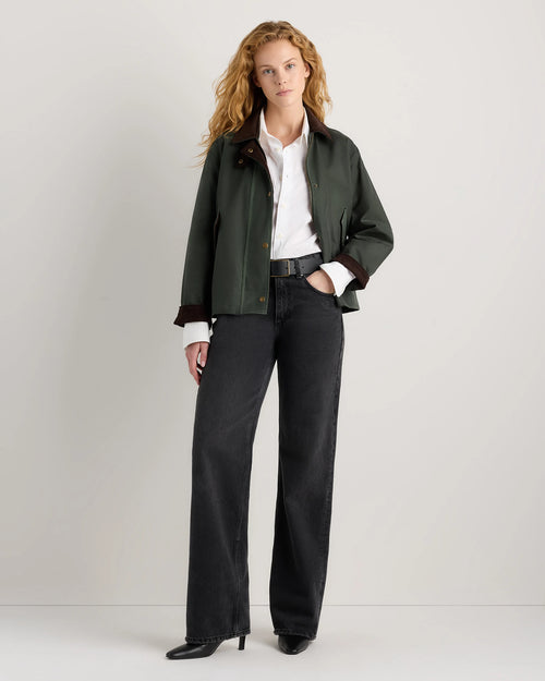 Organic Waxed Cotton Cropped Barn Jacket