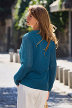Round Neck Long Sleeve Knit Sweater