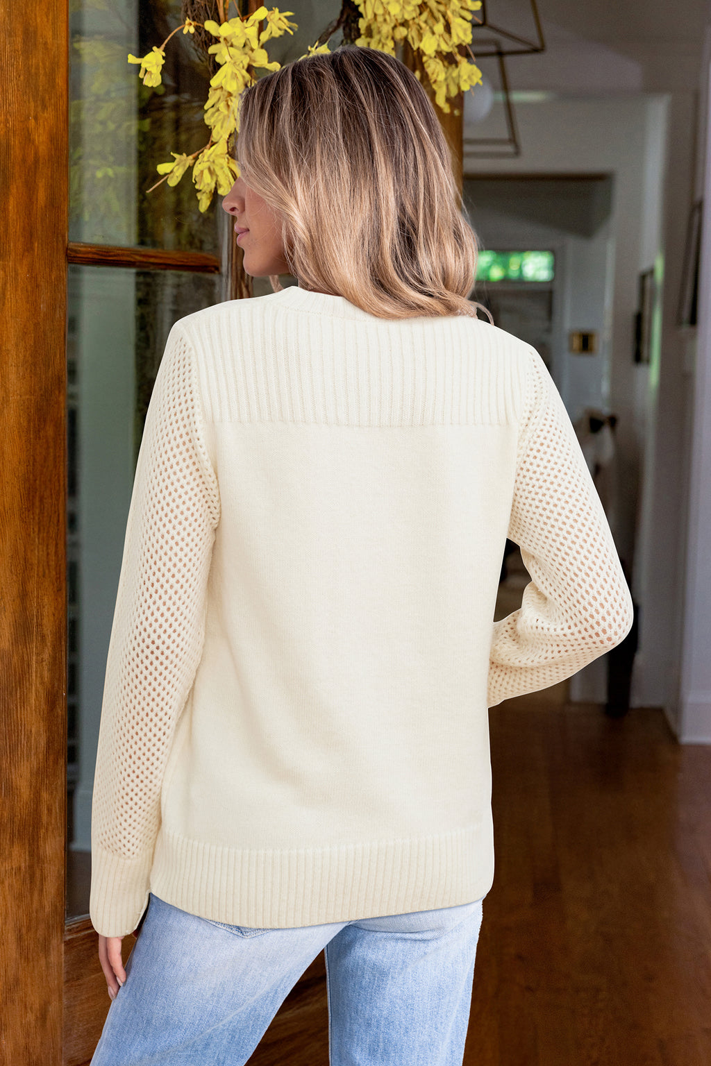 Round Neck Long Sleeve Knit Sweater