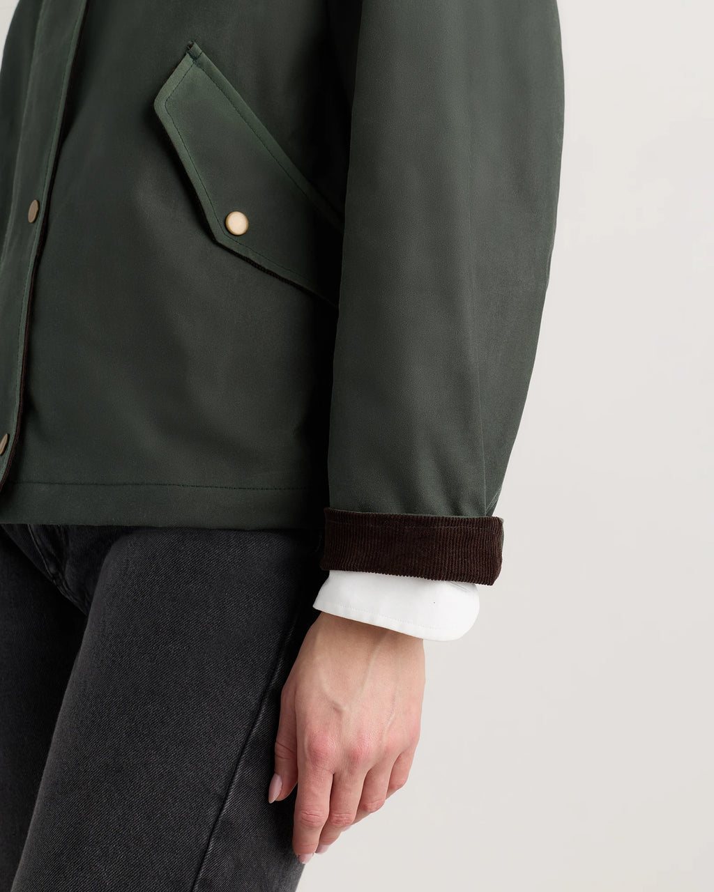 Organic Waxed Cotton Cropped Barn Jacket