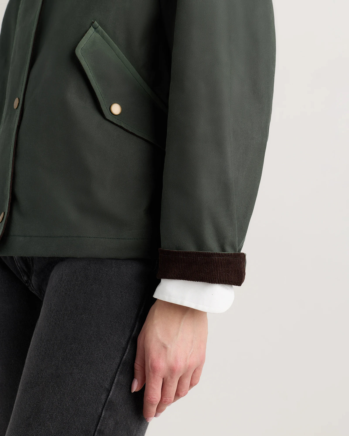 Organic Waxed Cotton Cropped Barn Jacket