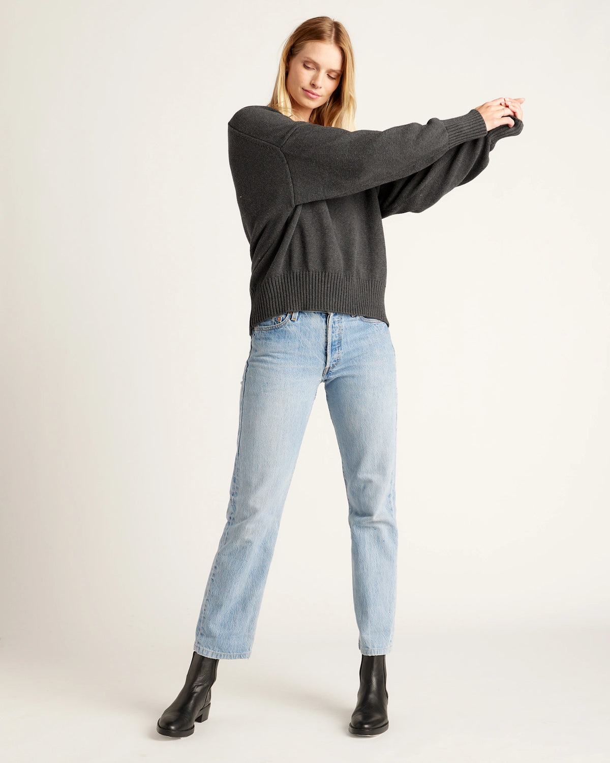 100% Organic Cotton Boyfriend Crew Sweater