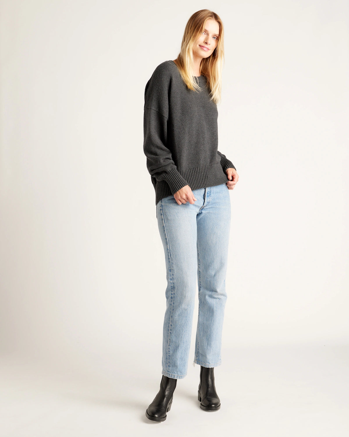 100% Organic Cotton Boyfriend Crew Sweater