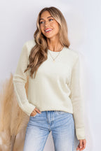 Round Neck Long Sleeve Knit Sweater