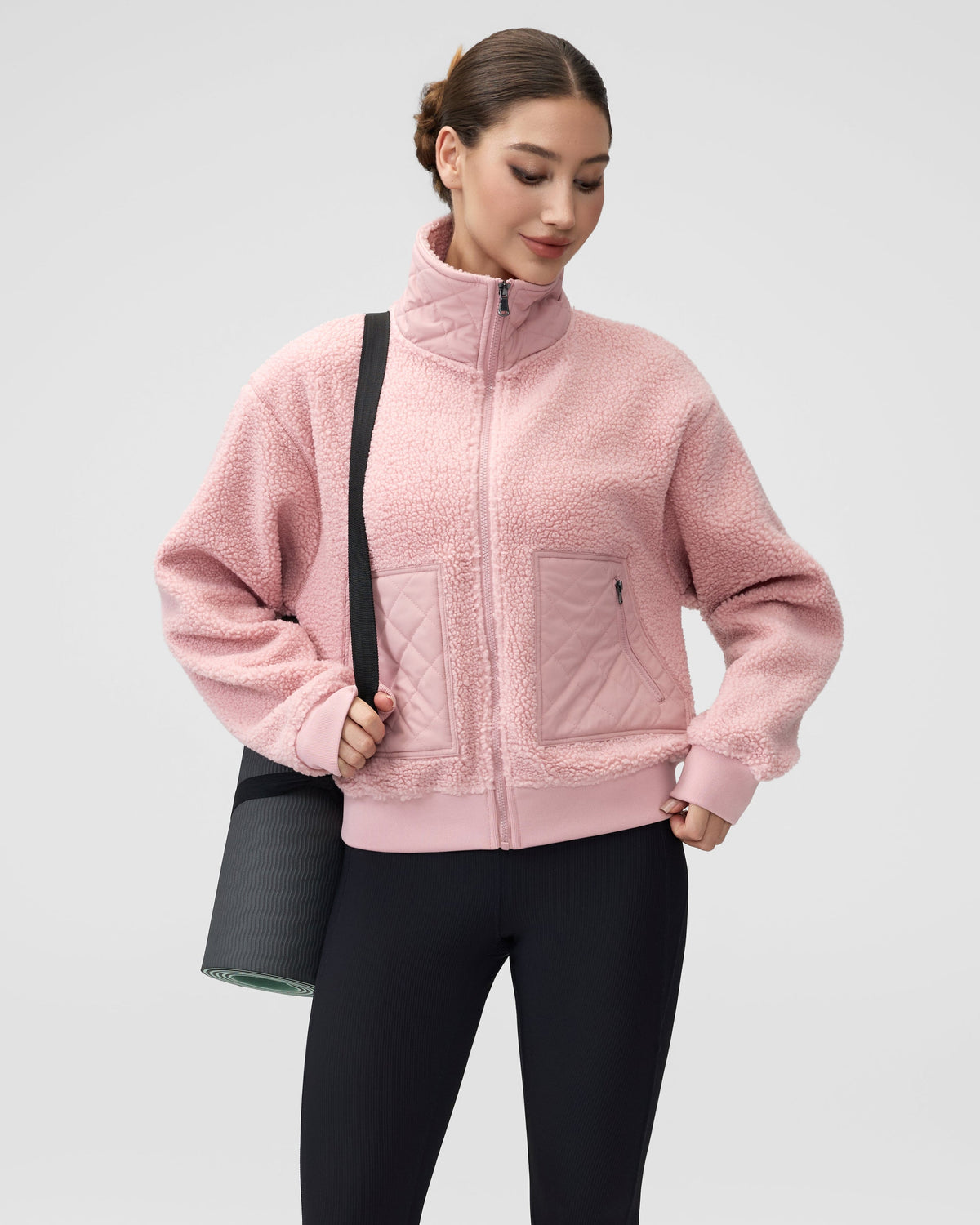 Teddy Quilted Zippered Pockets Jacket