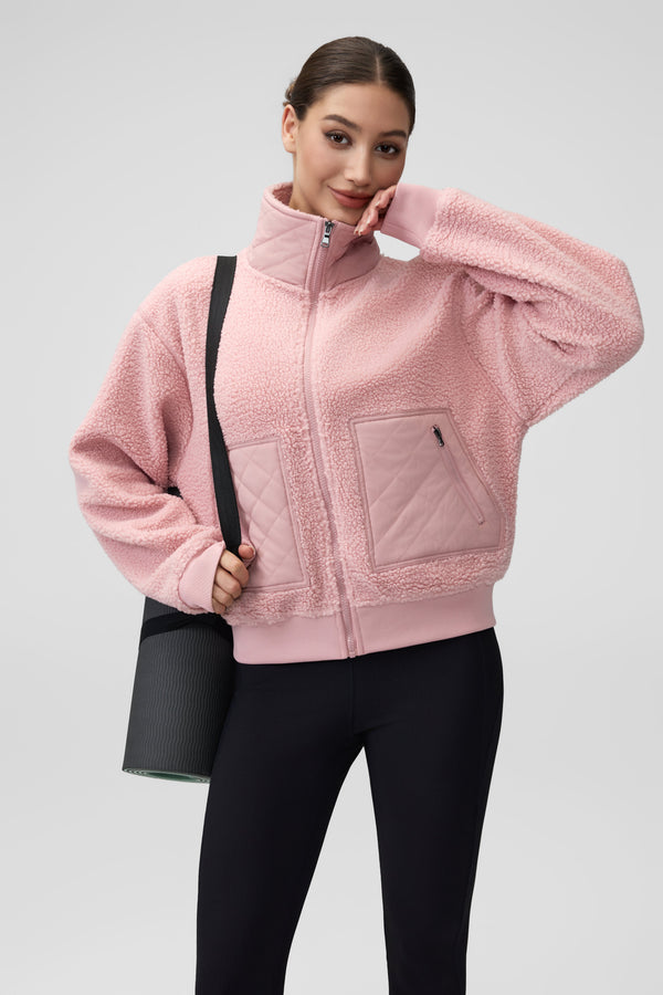 Teddy Quilted Zippered Pockets Jacket