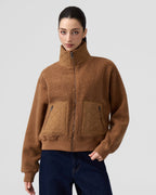 Teddy Quilted Zippered Pockets Jacket