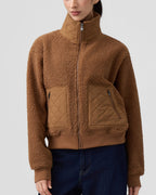 Teddy Quilted Zippered Pockets Jacket