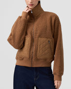 Teddy Quilted Zippered Pockets Jacket