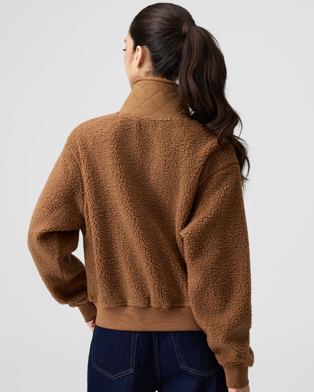 Teddy Quilted Zippered Pockets Jacket