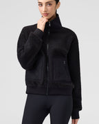 Teddy Quilted Zippered Pockets Jacket