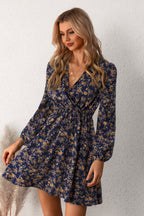 Alison Ditsy Floral Peasant Sleeve Mini Dress