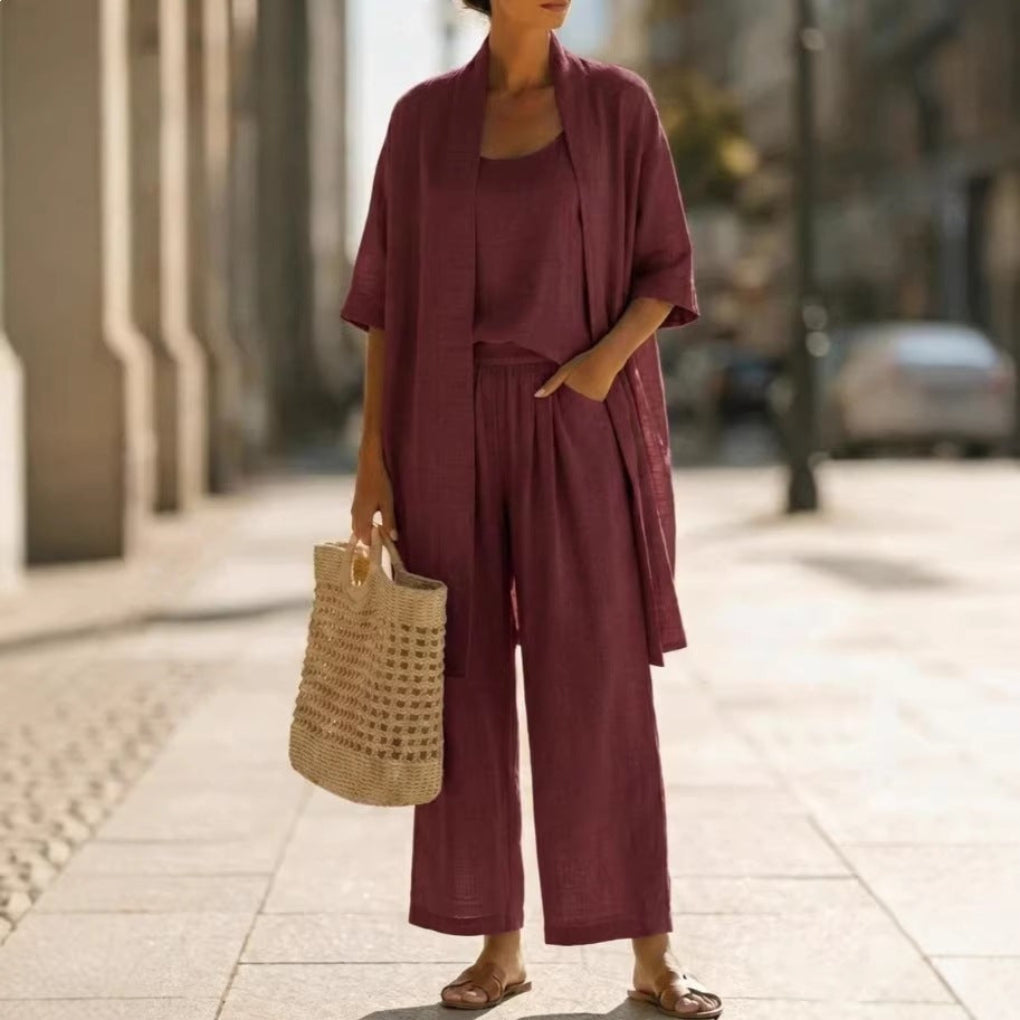 Women's 3 Piece Cardigan Pants Set