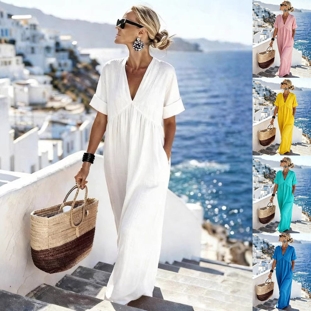 Breeze & Sun V-Neck Resort Maxi Dress