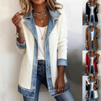 Street Style Patchwork Denim Long-Sleeve Jacket