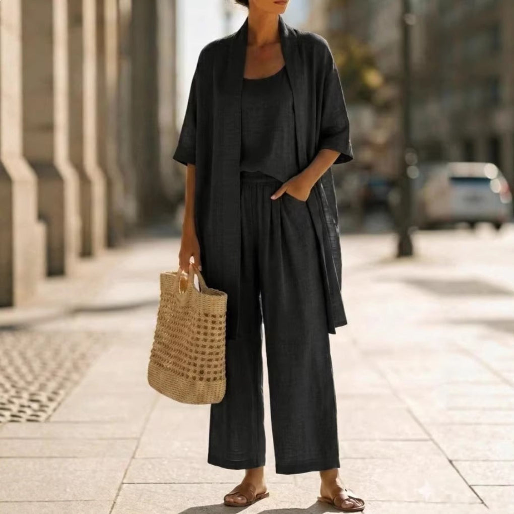 Women's 3 Piece Cardigan Pants Set
