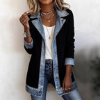Street Style Patchwork Denim Long-Sleeve Jacket