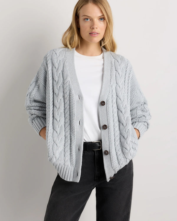 100% Organic Cotton Oversized Cable Cardigan