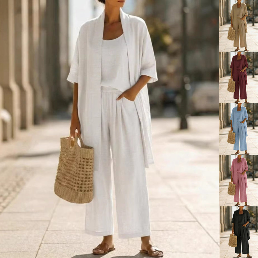 Women's 3 Piece Cardigan Pants Set