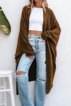 Tan Open Front Dolman Sleeve Duster Cardigan