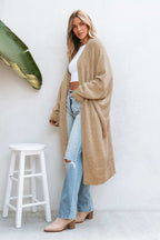 Tan Open Front Dolman Sleeve Duster Cardigan