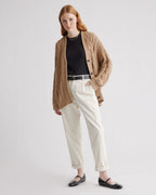 Camel Oversized Cable Knit Cardigan