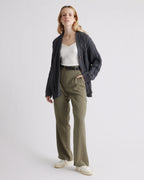 Charcoal Oversized Cable Knit Cardigan