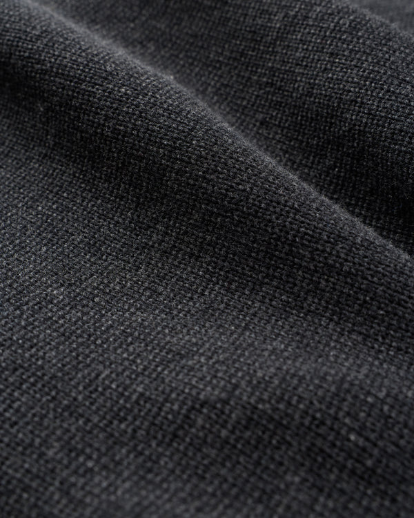 100% Organic Cotton Sweater Jacket in Charcoal/Black Colorblock - Knit texture detail