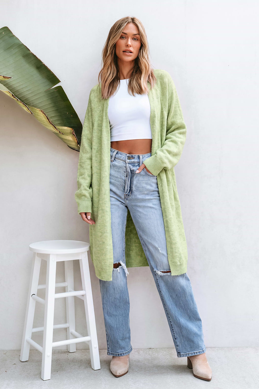 Tan Open Front Dolman Sleeve Duster Cardigan