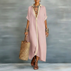 Women's Oversized Button Down Maxi Shirt Dress
