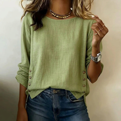 Button Detail Linen Top