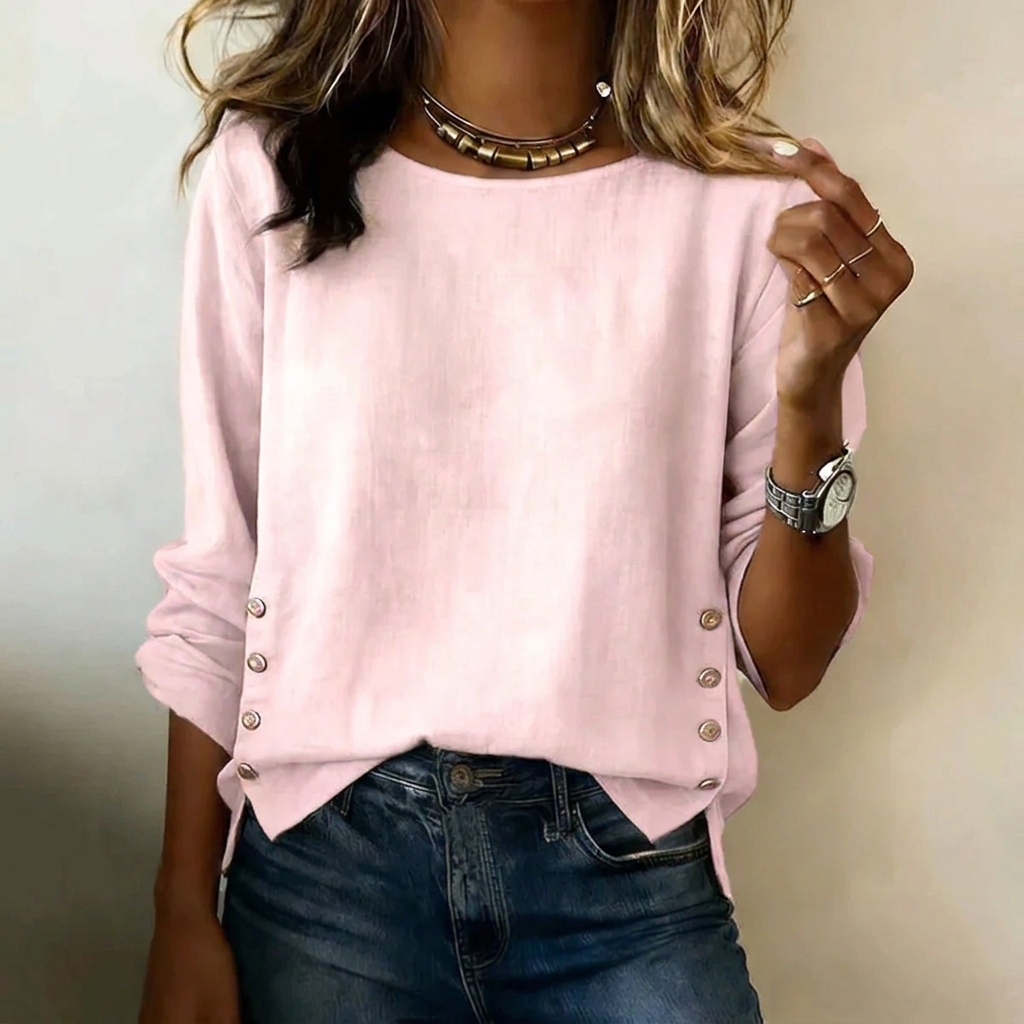 Button Detail Linen Top