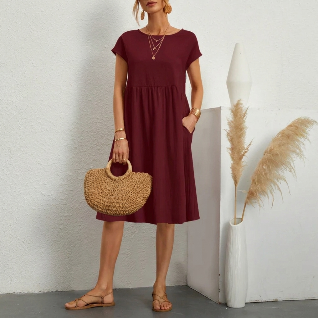 Women's Pocket Midi T-Shirt Dress