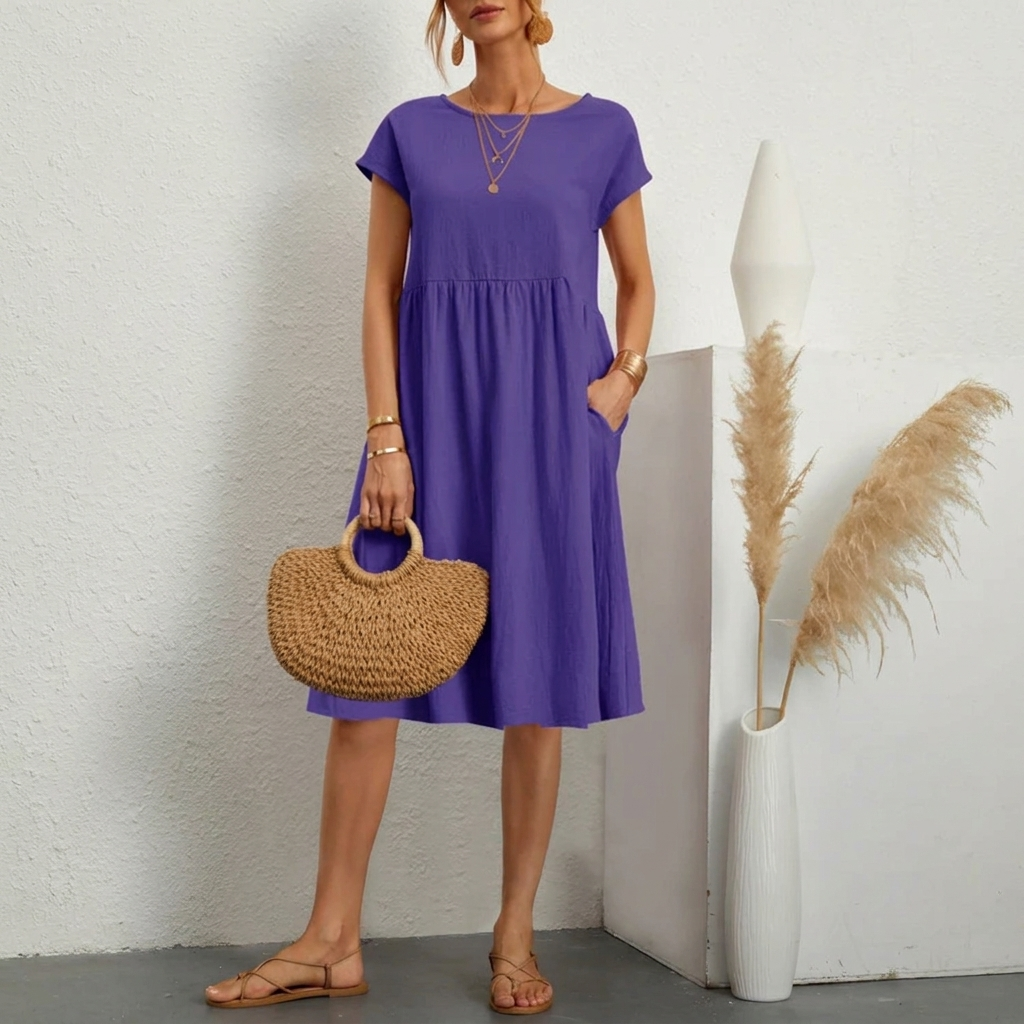 Women's Pocket Midi T-Shirt Dress