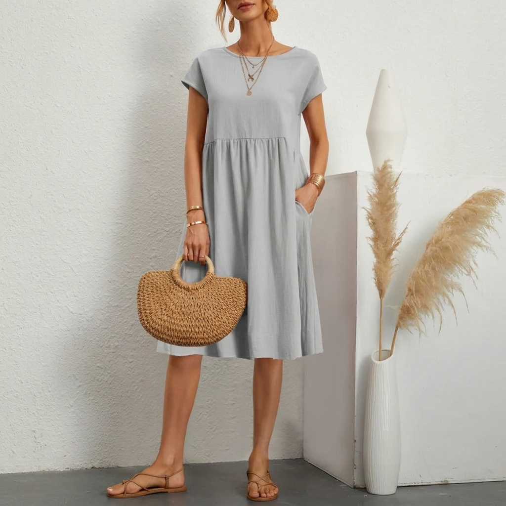 Women's Pocket Midi T-Shirt Dress