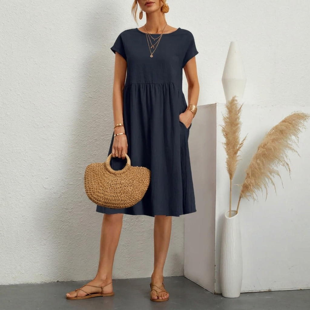 Women's Pocket Midi T-Shirt Dress