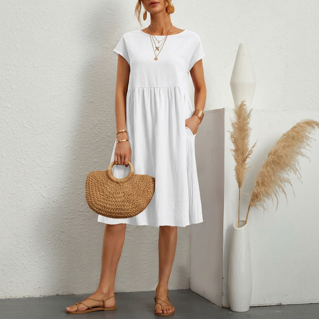 Women's Pocket Midi T-Shirt Dress