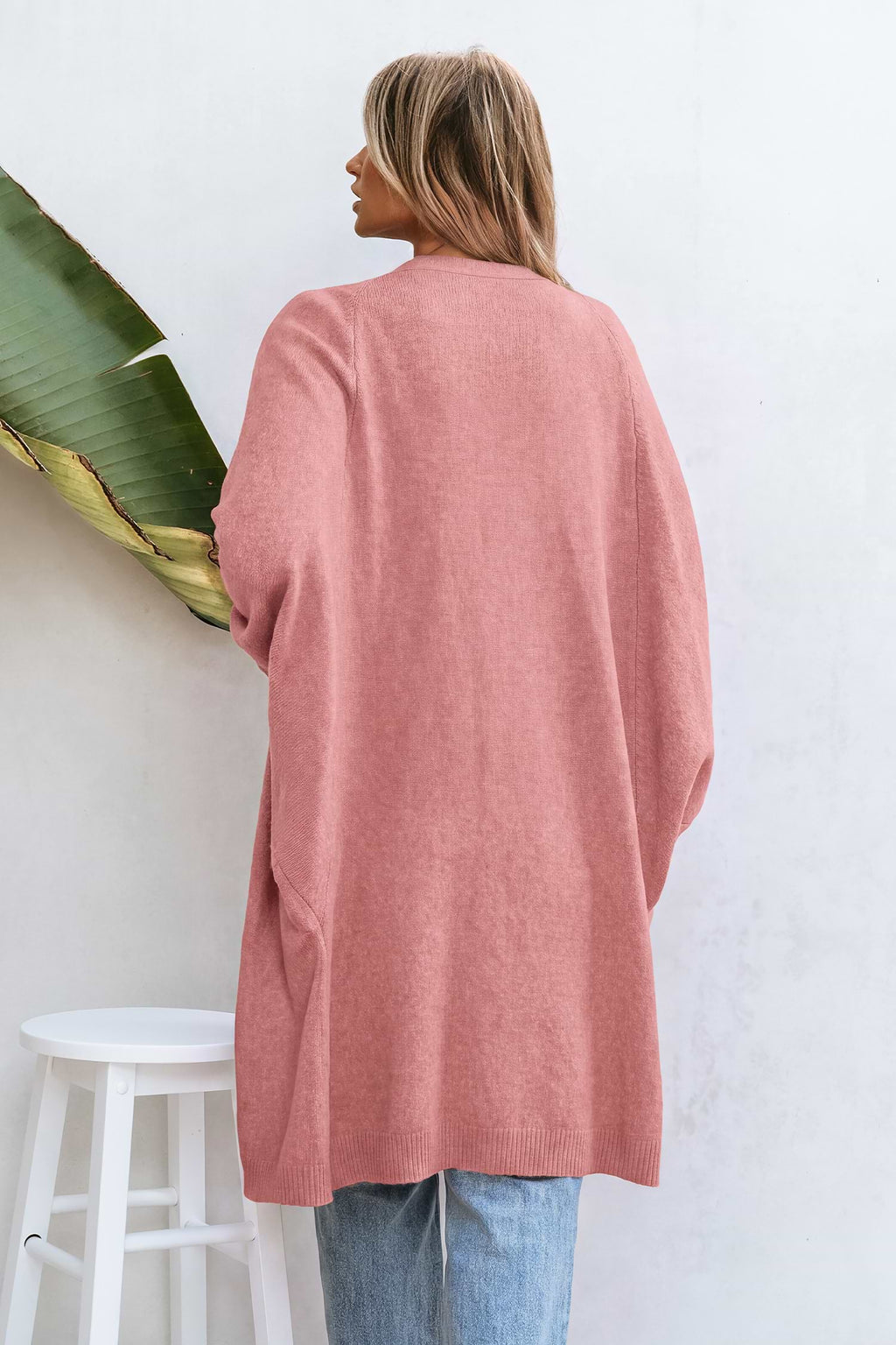 Tan Open Front Dolman Sleeve Duster Cardigan
