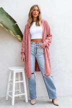 Tan Open Front Dolman Sleeve Duster Cardigan