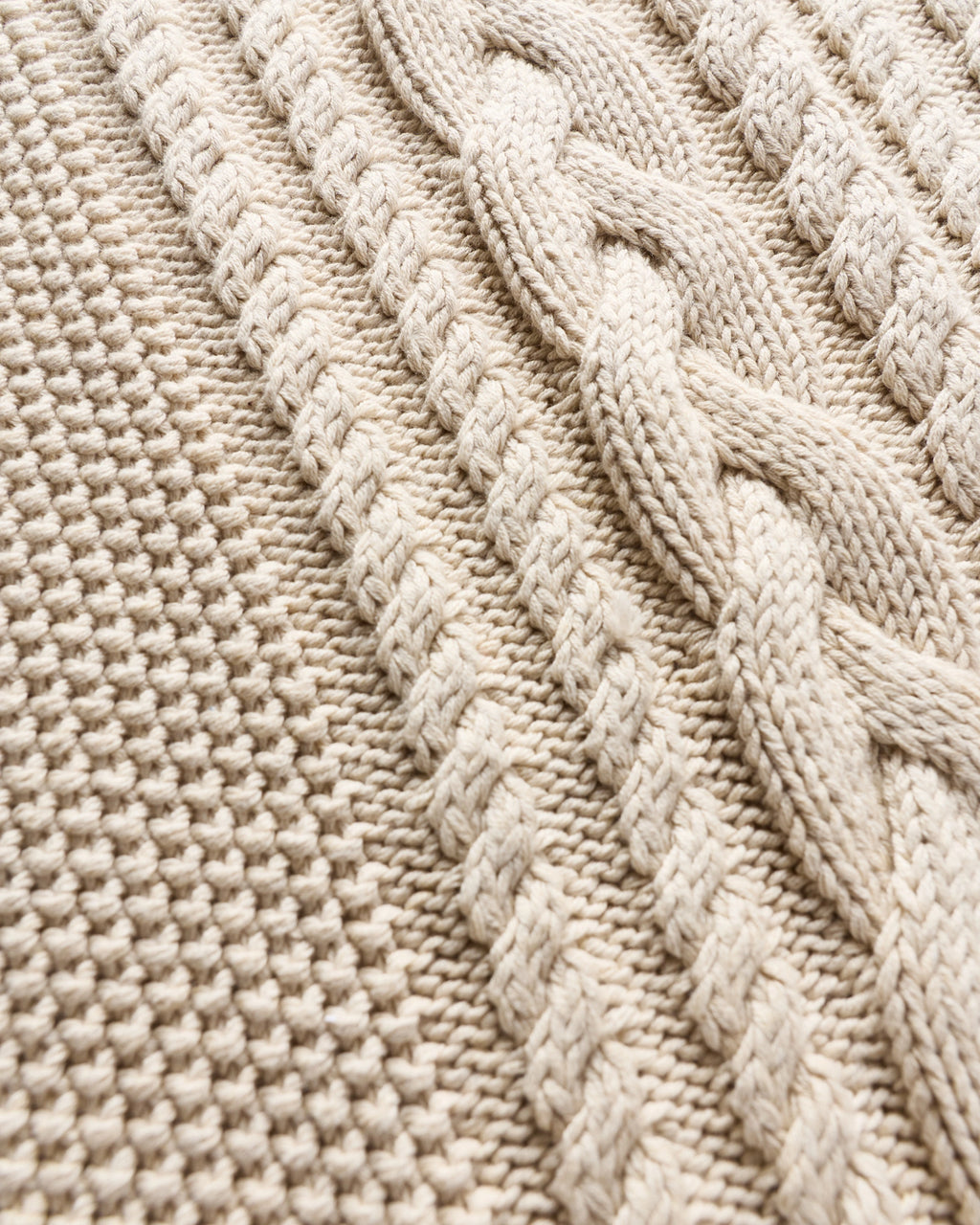 Speckled Beige Oversized Cable Knit Cardigan