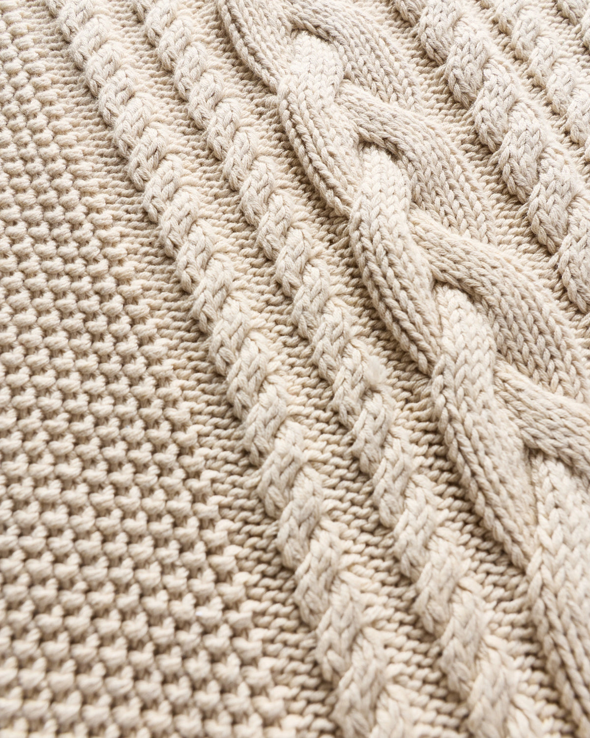 Speckled Beige Oversized Cable Knit Cardigan